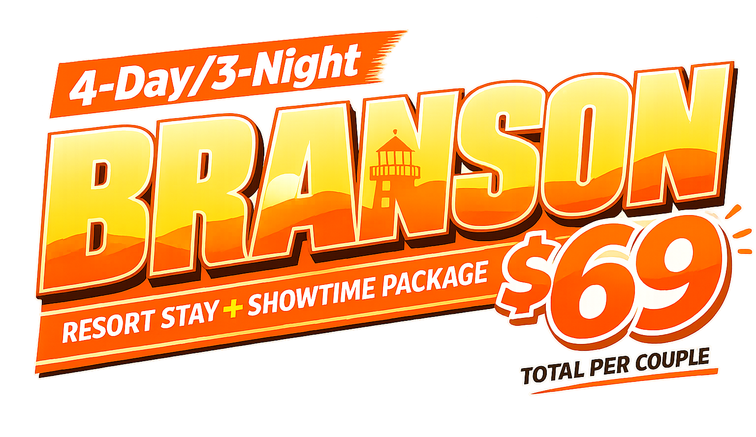 4-Day/3-Night Branson Resort Stay + Showtime Package - $69 Total Per Couple